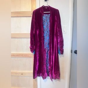 Long sleeve Velvet Duster Robe jacket